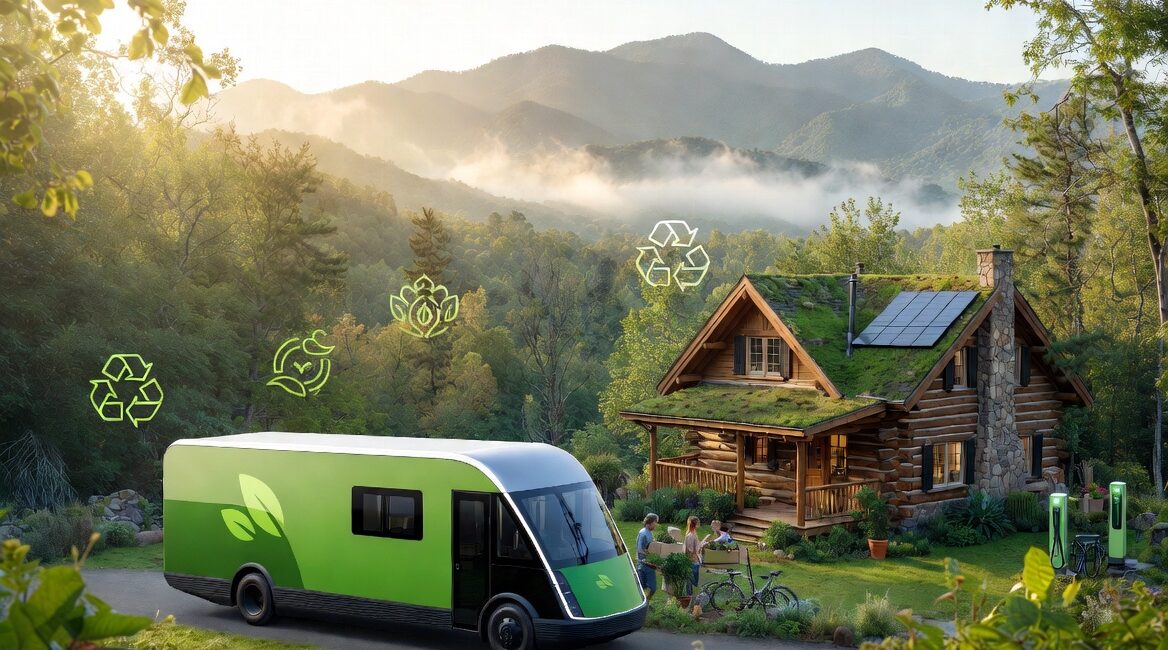 Eco-friendly moving truck and sustainable cabin in the Great Smoky Mountains for the 2026 guide